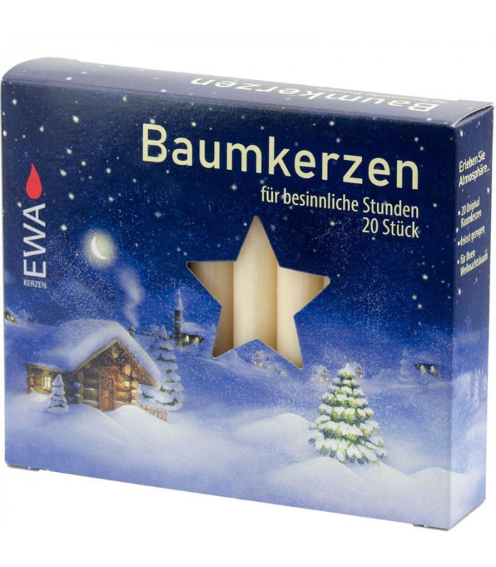 Bougie sapin de Noël 13 mm - Boite de 20 Baumkerzen - 5 couleurs