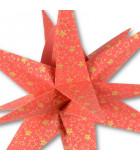 Étoile lumineuse électrique 9 branches en papier, à suspendre, rouge, 45 cm