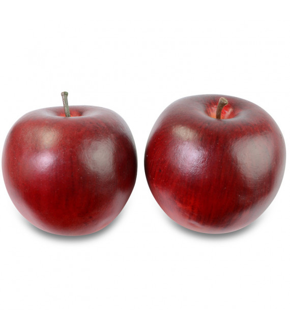 Pomme décorative rouge, 8 cm