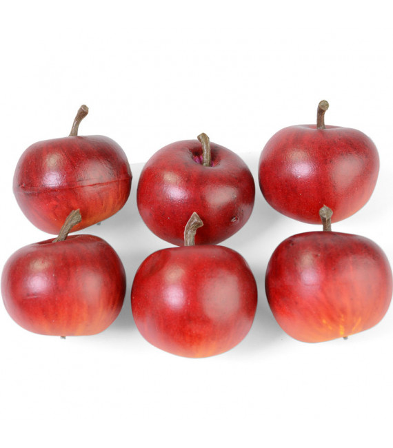 Pommes décoratives rouges, 4 cm