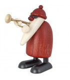 Père Noël en bois trompettiste