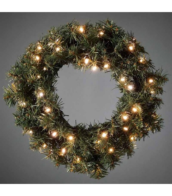 Couronne de sapin extérieur à LED, 45 cm