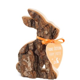 Petit lapin en bois assis, 10 cm