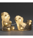 Pandas lumineux en acrylique LED, lot de 5, 11,5 cm