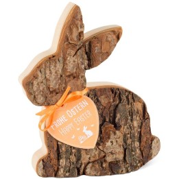 Lapin en bois couché, 12,5 cm