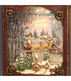 Livre de Noël lanterne à neige, Père Noël dans un traîneau 