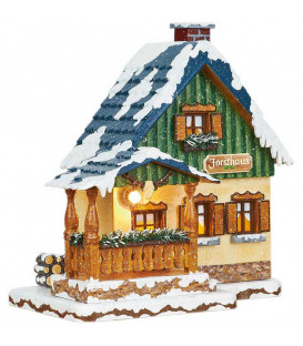 Maison éclairée pour figurine de Noël miniature Winterkinder, la maison forestière
