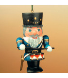 Figurine casse-noisette en bois tambour. Décoration sapin de Noël allemande