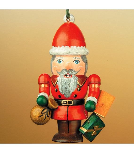 Casse-noisette en bois Père Noël. Déco sapin traditionnelle allemande 