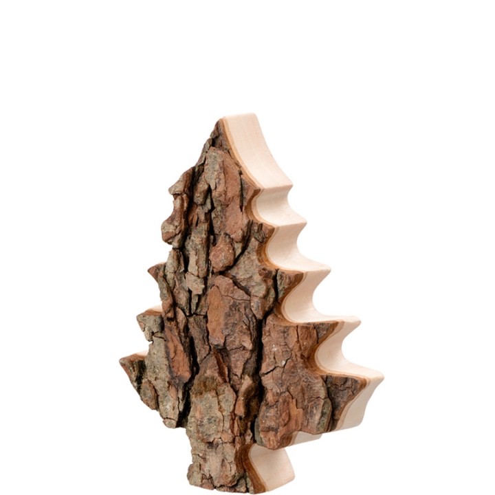 Sapin en bois déco en écorce 12 cm