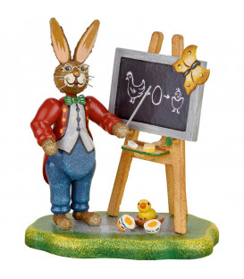 Lapin de Pâques en bois professeur de maths