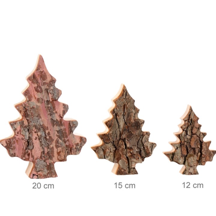Sapin en bois déco en écorce 12 cm