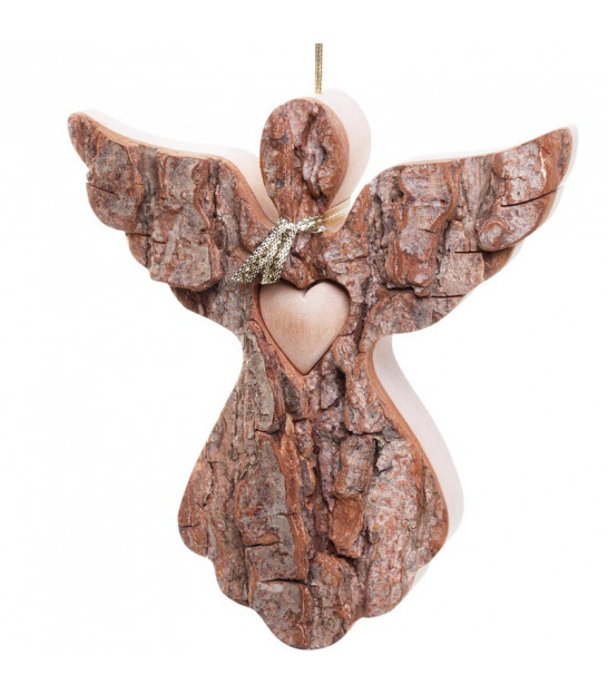 Ange de Noël avec coeur Décorations pour sapin de Noël en  bois 14,5 cm 8pcs-14335