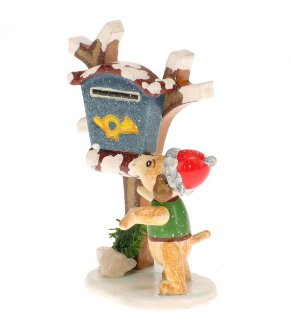 Noël livreur courier chien - Village de Noël miniature