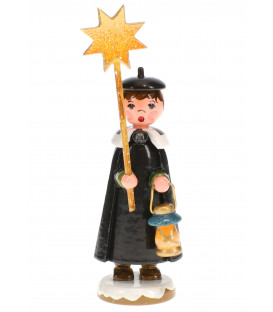 Garçon chanteur avec étoile - Village de Noël miniature