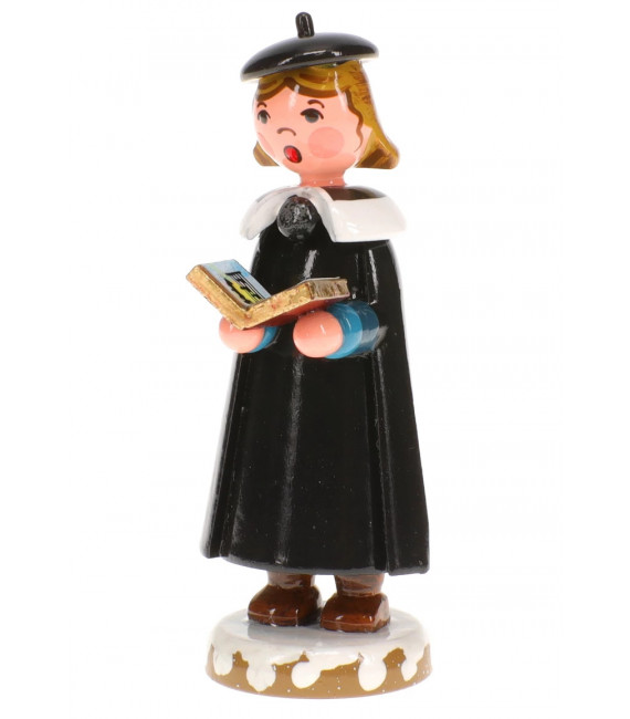 Fille chanteuse avec livre de chorale - Village de Noël miniature
