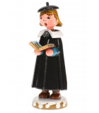 Fille chanteuse avec livre de chorale - Village de Noël miniature