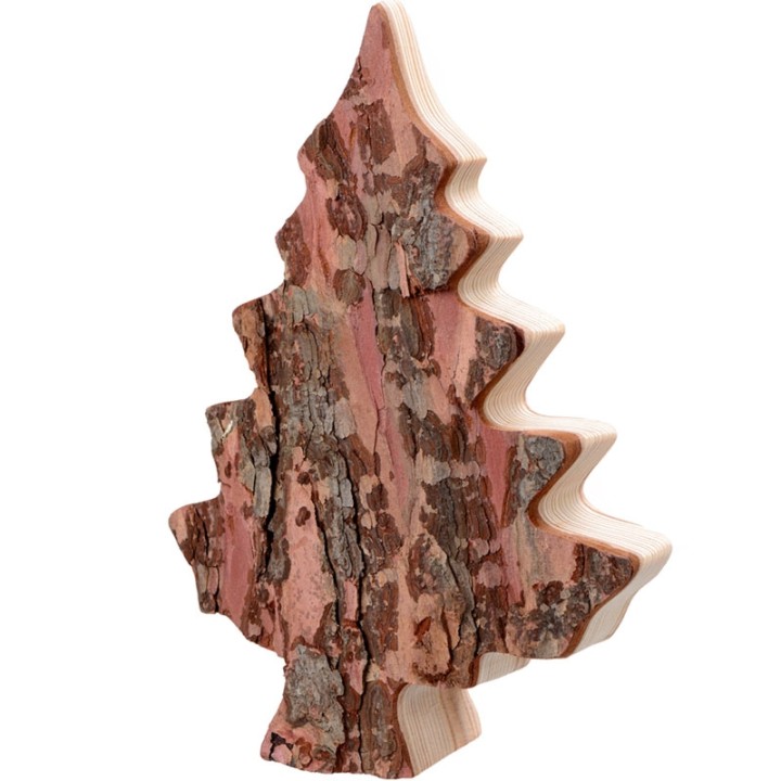 Sapin en bois déco en écorce 20 cm