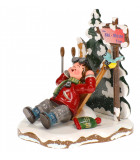 Figurine Skieur au repos - Village de Noël miniature