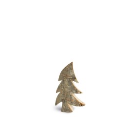Petit sapin en bois, forme penchée 5 cm
