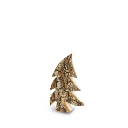 Petit sapin en bois, forme penchée, 7 cm
