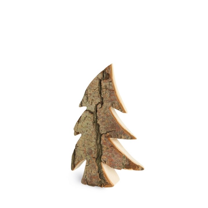 Sapin en bois, forme penchée, 12 cm