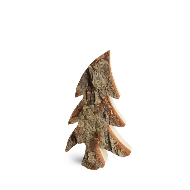 Sapin en bois forme pench&eacute;e 15 cm