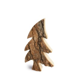 Sapin en bois, forme penchée, 18 cm