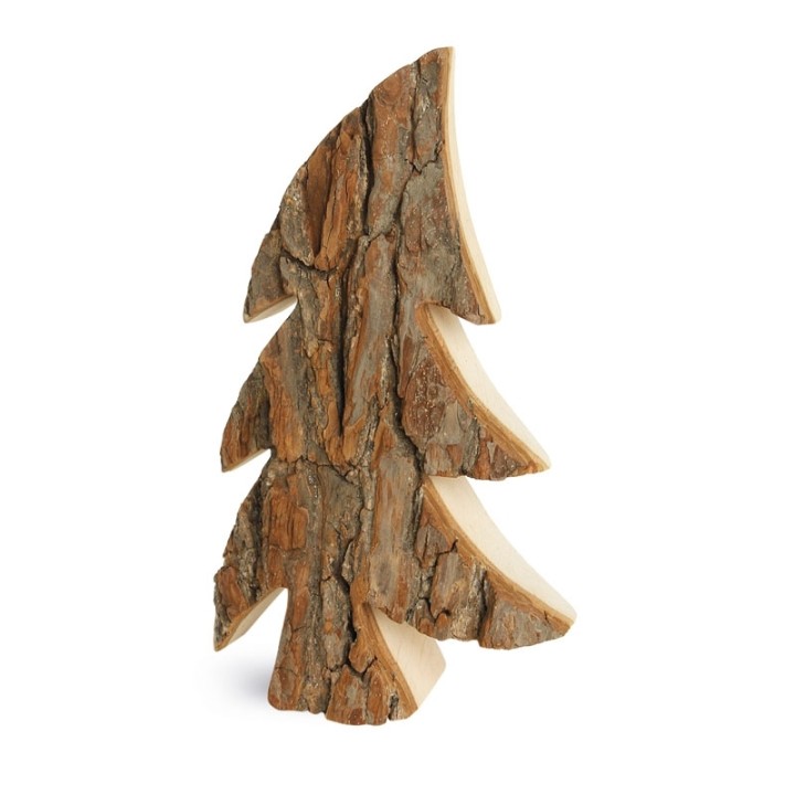 Grand sapin en bois, forme penchée,  40 cm
