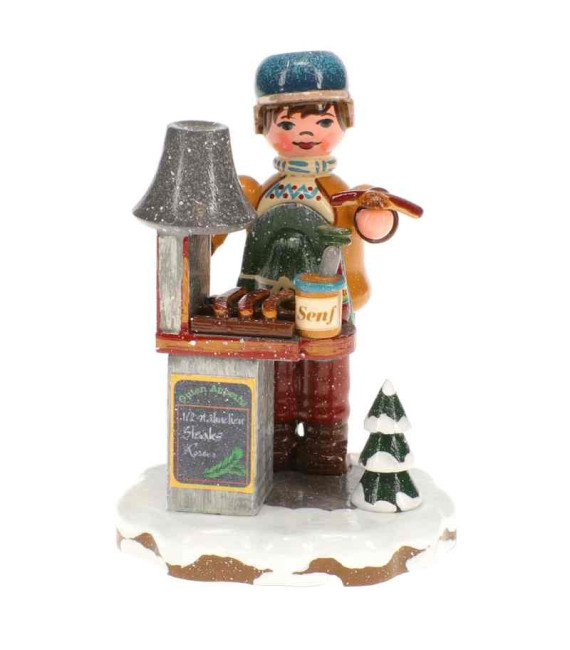 Village de Noël miniature, marchand de saucisses