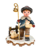 Village de Noël miniature, garconnet berger moutons
