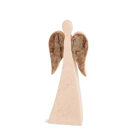 Ange de Noël en bois, double face 18 cm