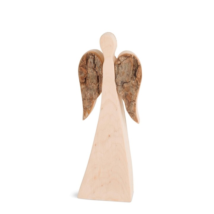 Ange de Noël en bois, double face 18 cm