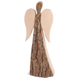 Grand ange de Noël en bois, double face 24 cm