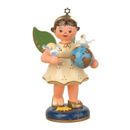 Figurine ange de Noël et colombes de la paix