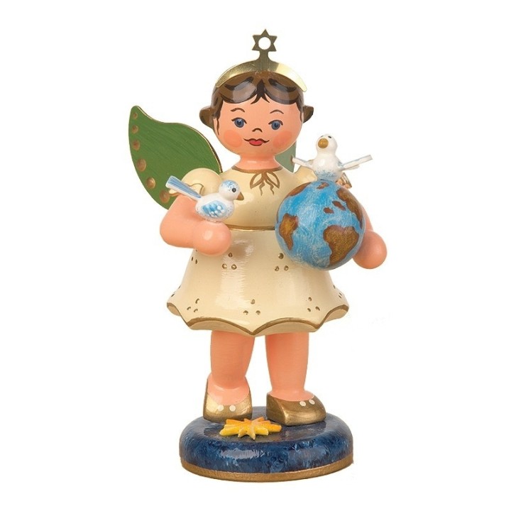 Figurine ange de Noël et colombes de la paix
