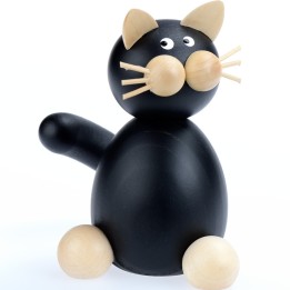Chat en bois noir