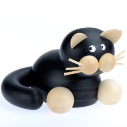 Chat en bois noir