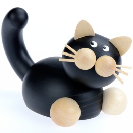 Chat en bois noir
