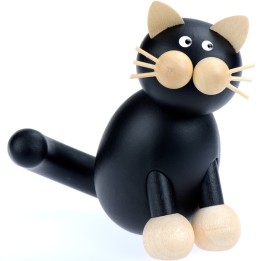 Chat en bois noir