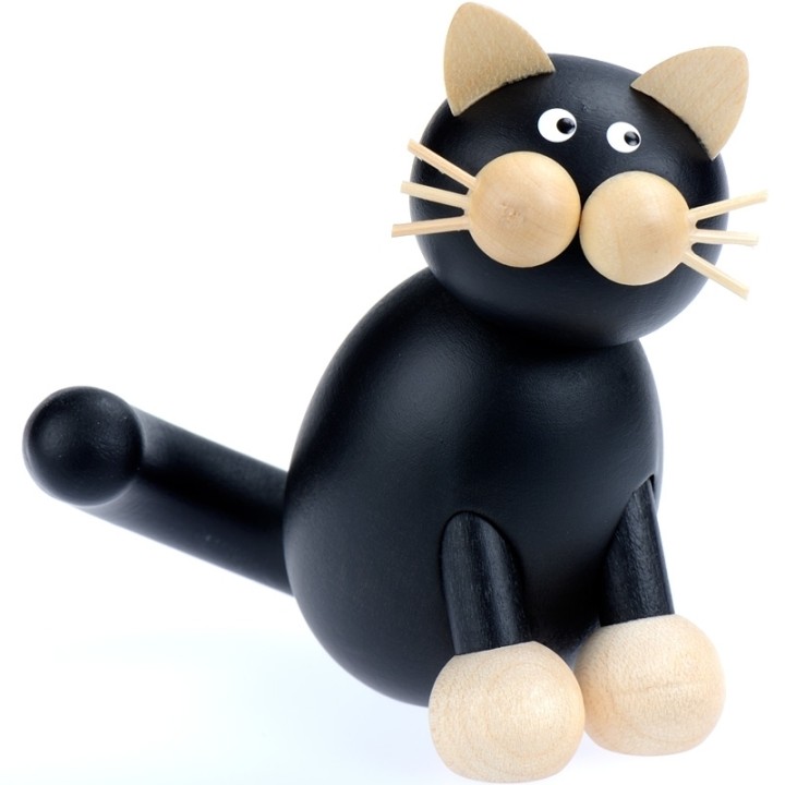 Chat en bois noir