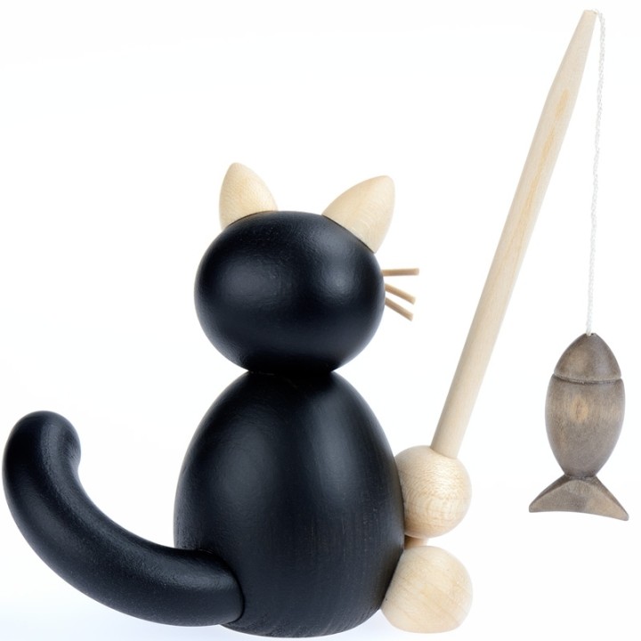 Déco marine chat noir qui peche