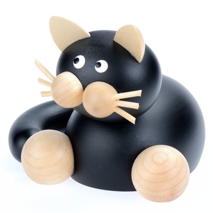 Statuettes figurines chat en bois