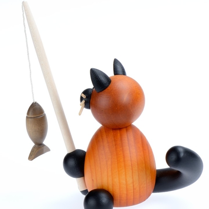 Chats en bois miniatures