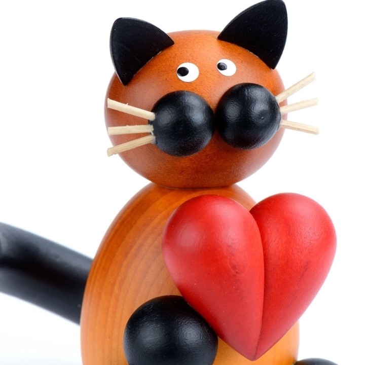 Jolies figurines chats en bois peint