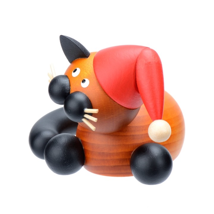Figurines chats en bois père Noël