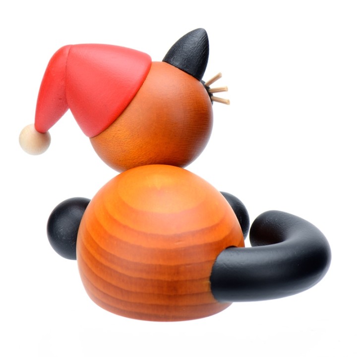 père Noël chat en bois