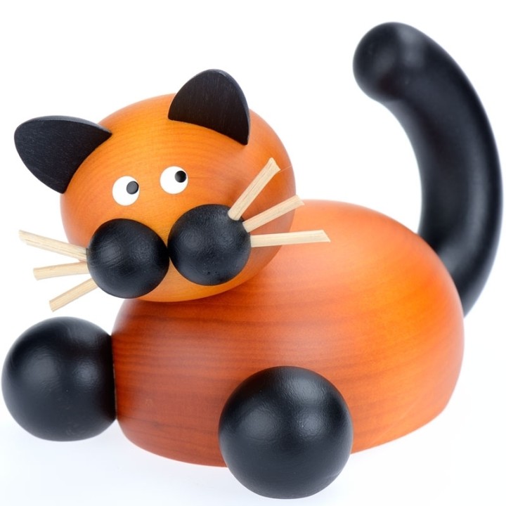 Statuette chat en bois