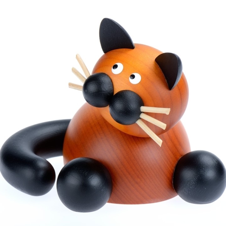 Decoration en bois, statuette chat