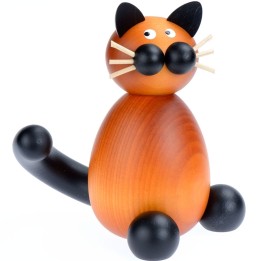 Grand chat en bois assis